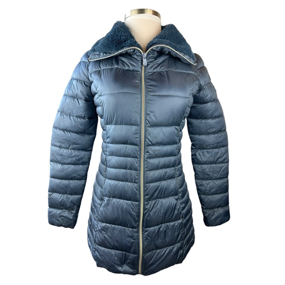 Save The Duck Iris Puffer Coat Quilted Ultra Light Jacket Small Faux Fur Collar - Picture 2 of 15
